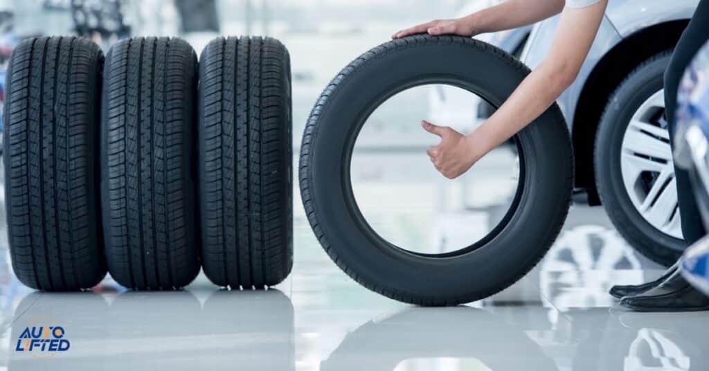 Tires with large tread block